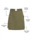 Savannah Chino Khaki Asymmetric Skirt