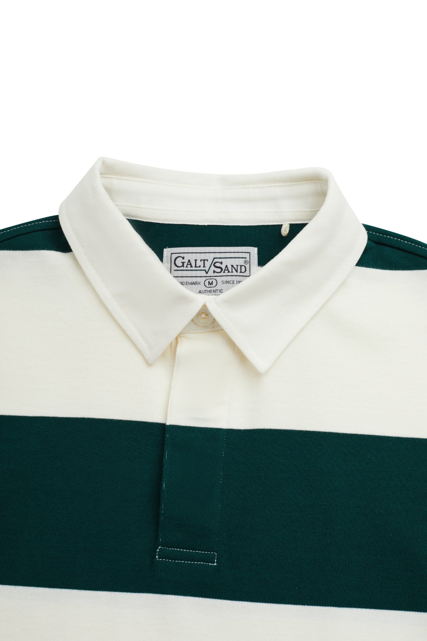 Galtsand Rugger Wide Stripe Rugby Polo in Pine Green