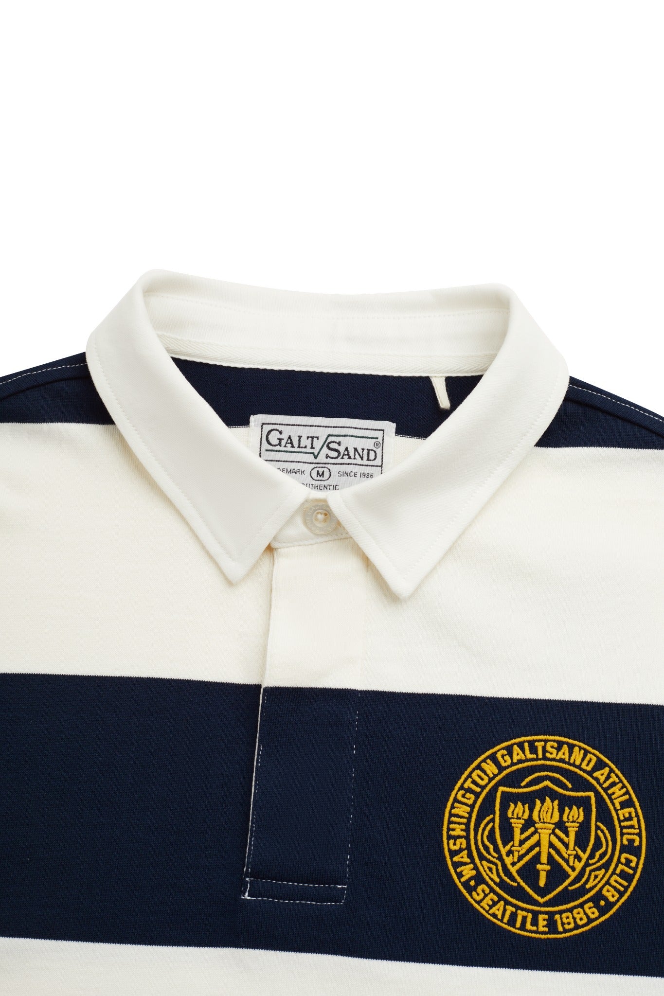 Galtsand Rugger Wide Stripe Rugby Polo in Navy
