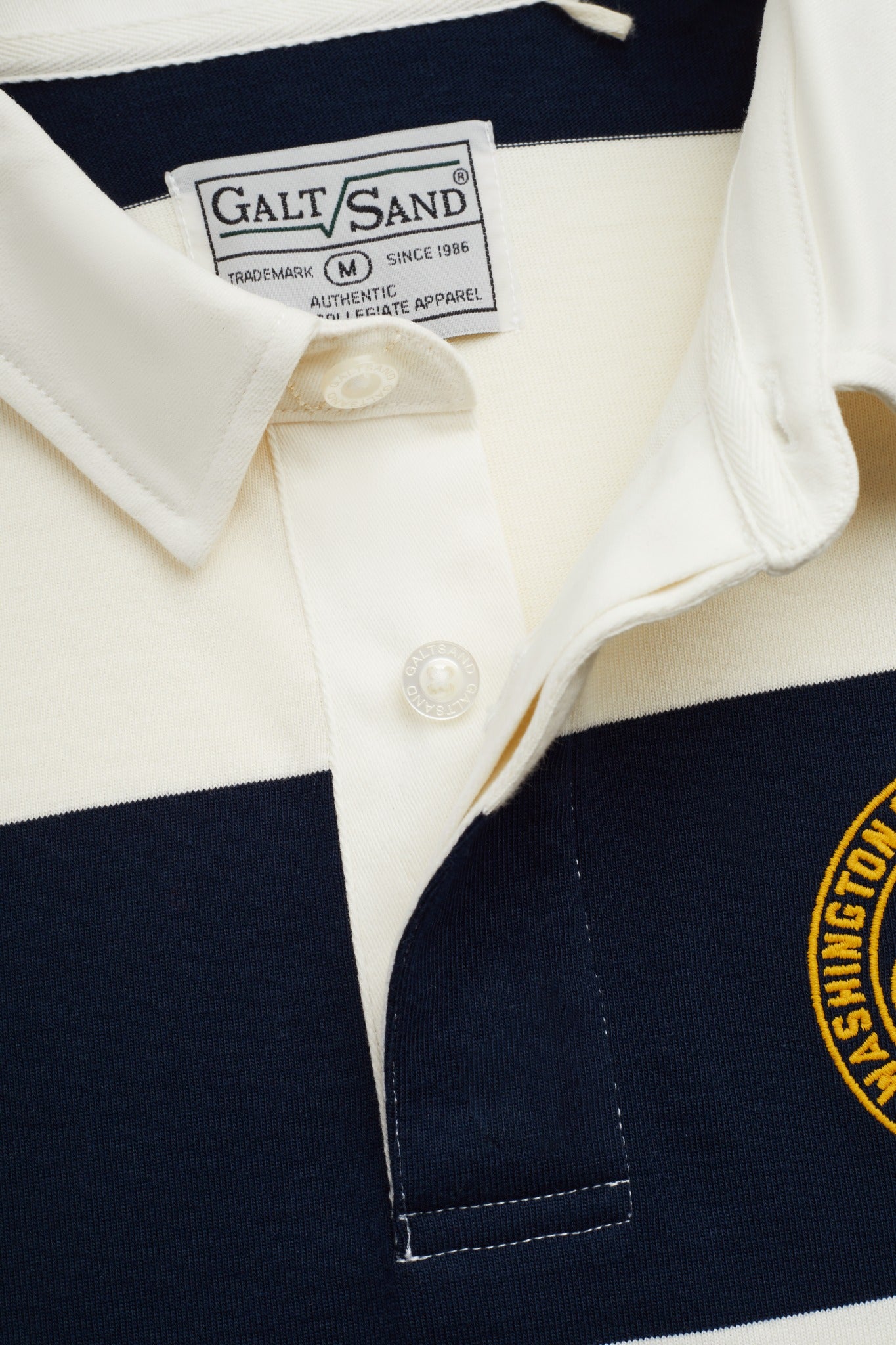 Galtsand Rugger Wide Stripe Rugby Polo in Navy