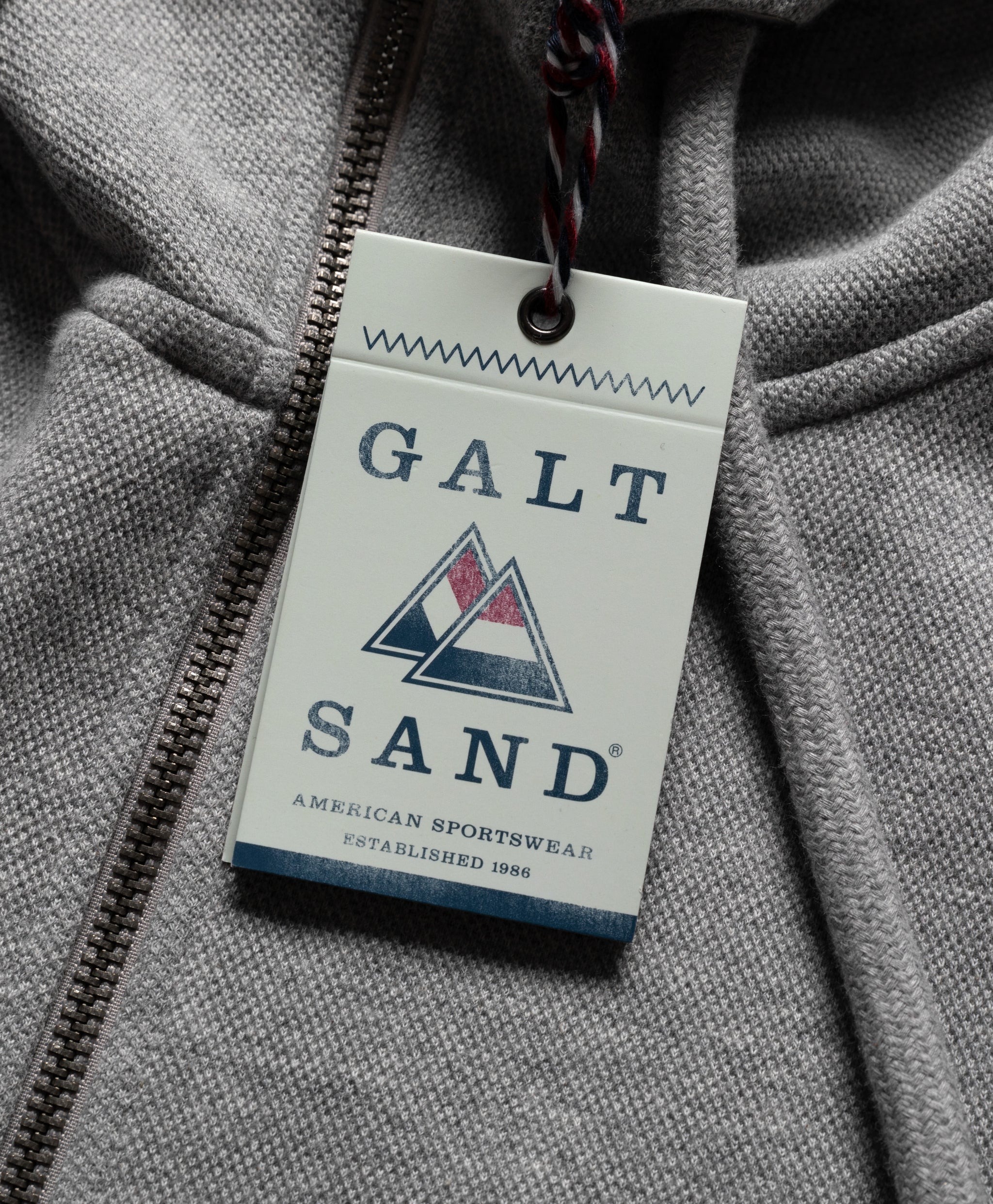 Galtsand Pique Zip Front Hoodie