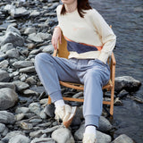 Lena Threaded Sweater in White Swan