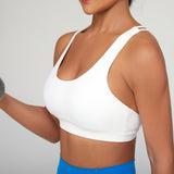 Rejoice Energy Active Set - Performance Shorts & Stylish Supportive Bra (Cream/Sporty Blue)
