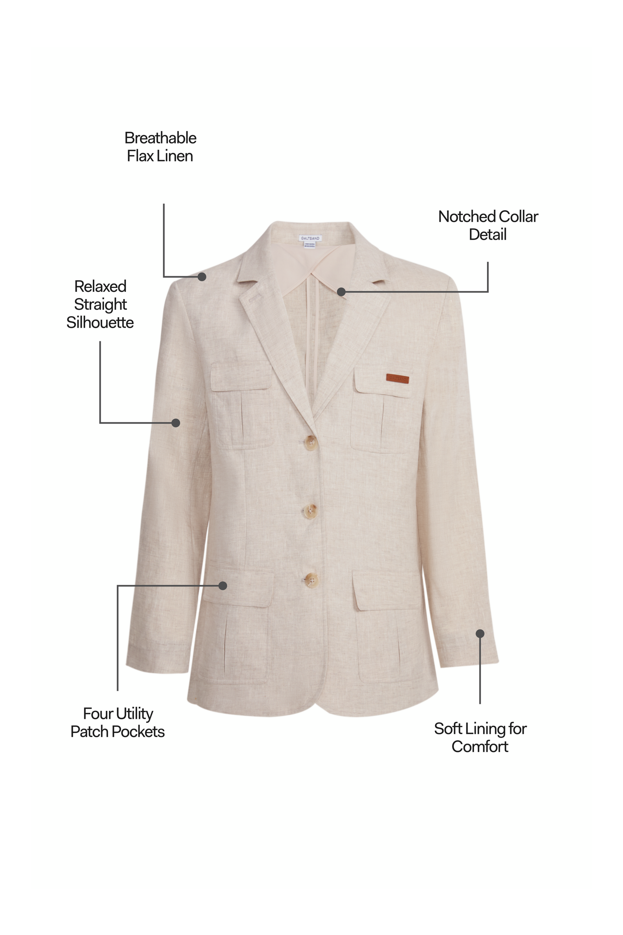 Galtsand Luxor Linen Travel Blazer