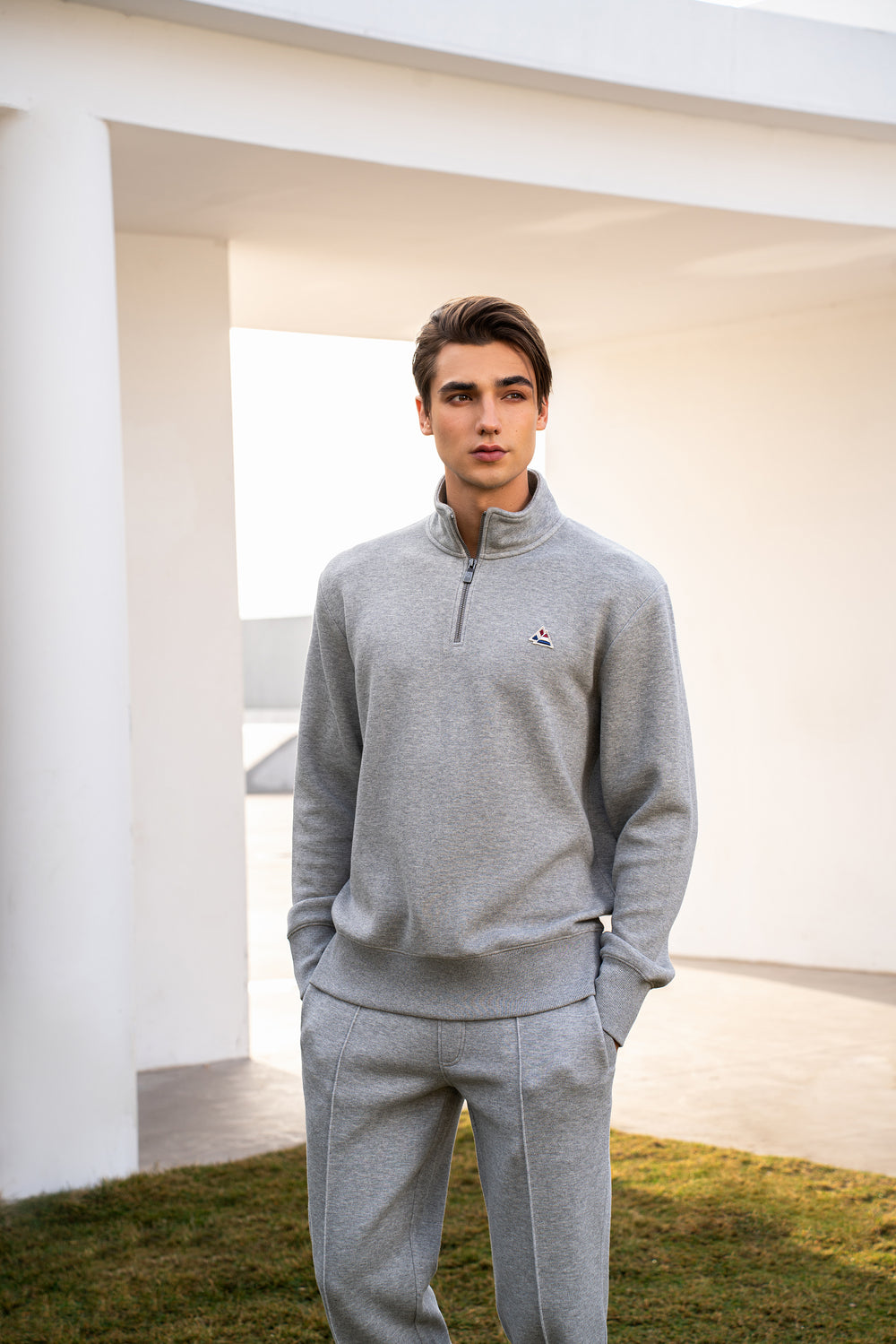 Pique Quarter Zip Sweatshirt