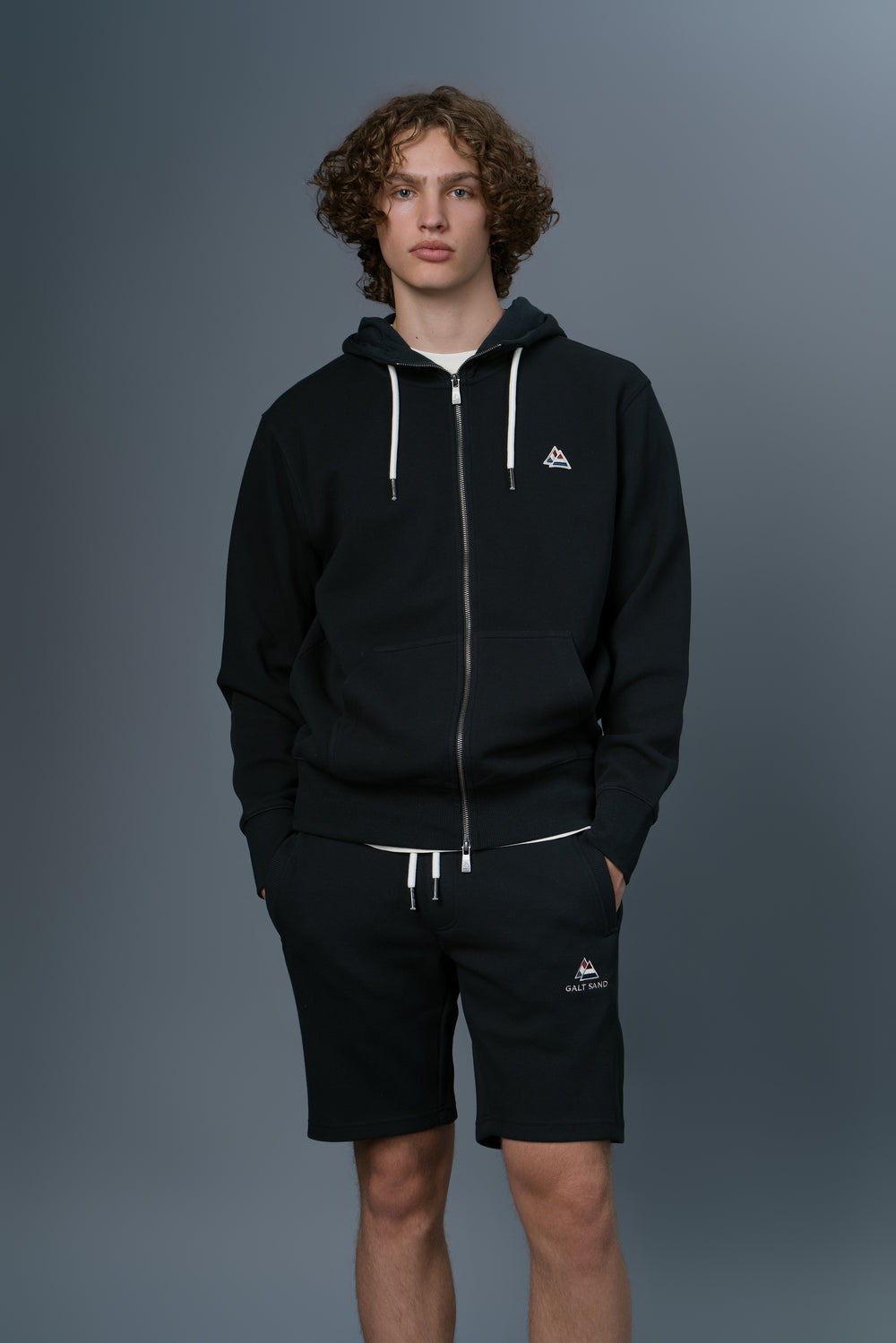 Pique Zip Front Hoodie