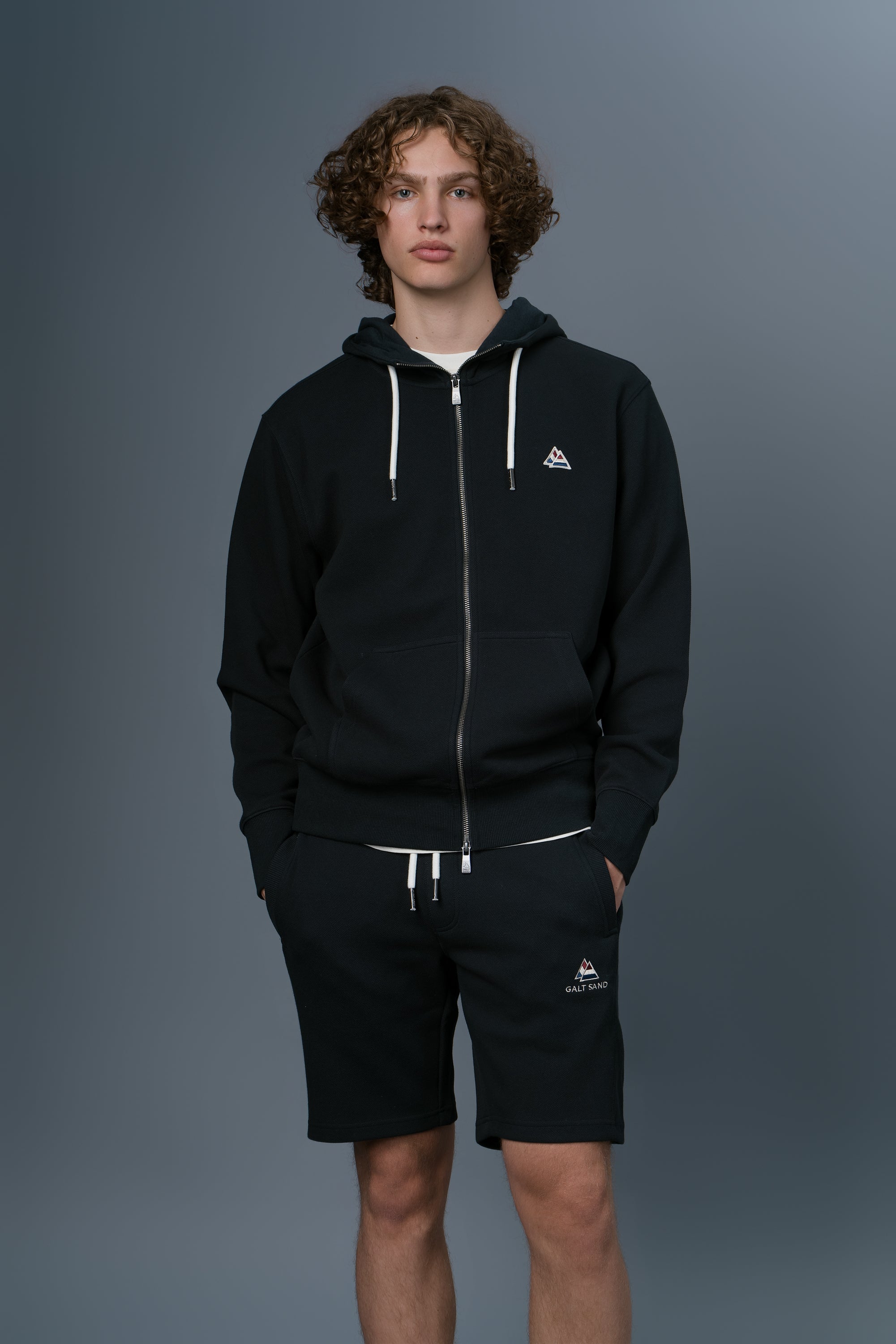 Galtsand Pique Zip Front Hoodie
