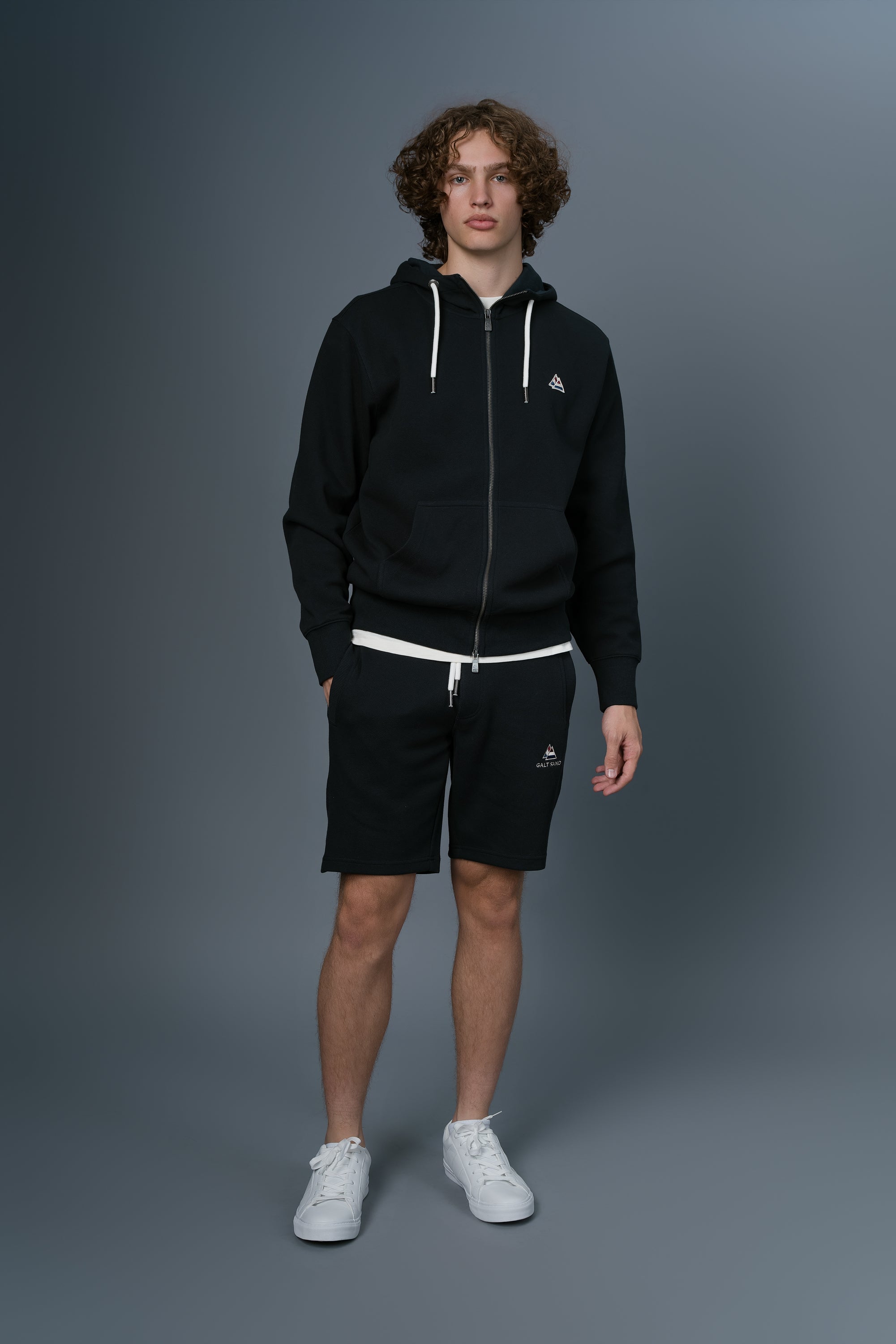 Galtsand Pique Zip Front Hoodie