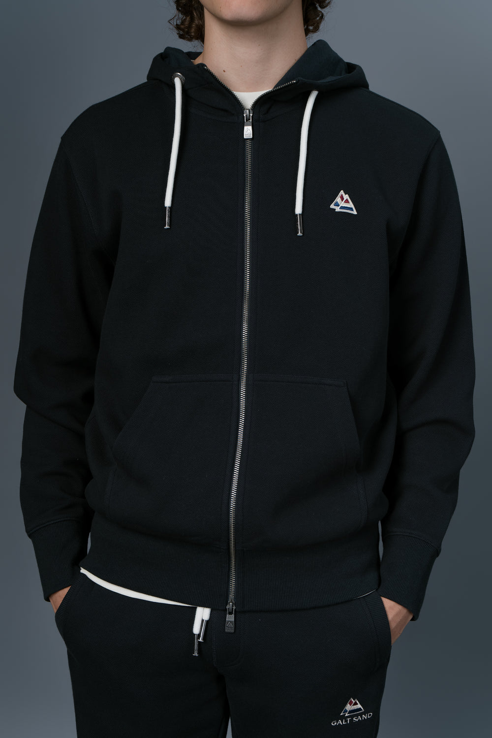 
                      
                        Pique Zip Front Hoodie
                      
                    