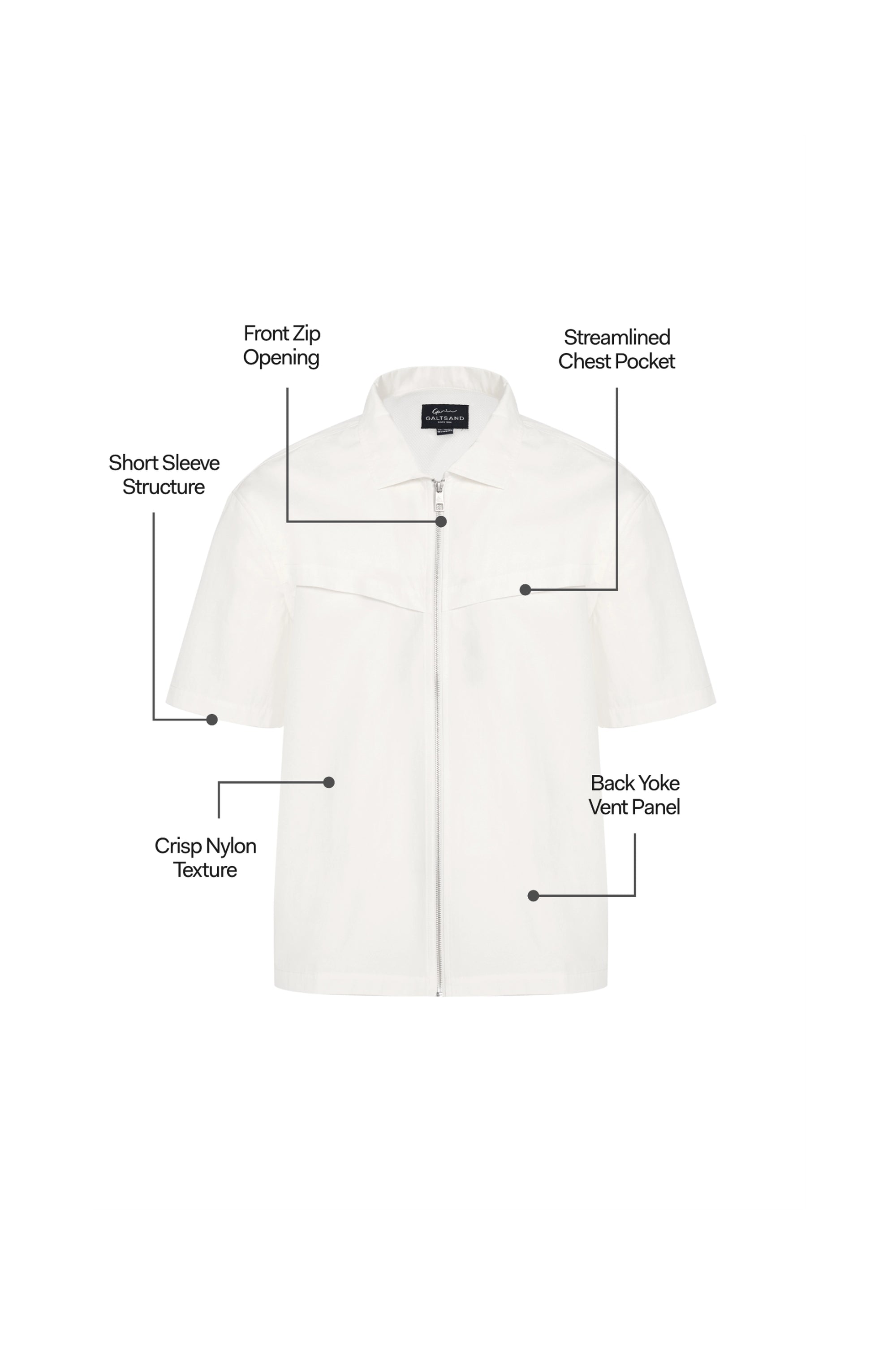 Treverse Nylon Zip Front Shirt
