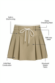 Soda Pop Pleated Drawstring Mini Skirt