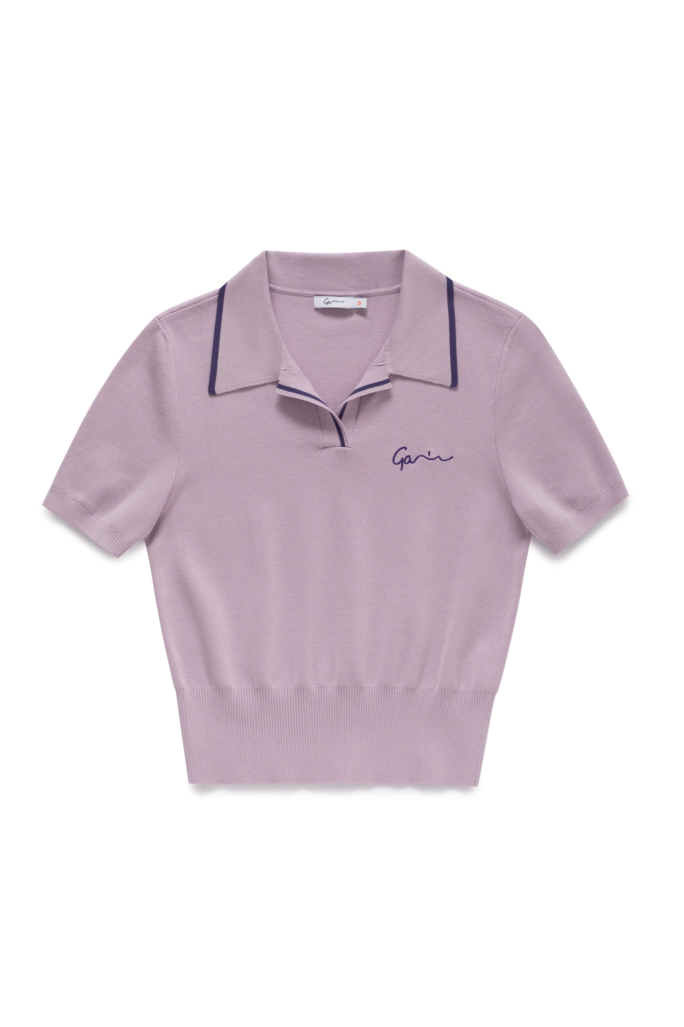 Galtsand Cashmere Polo Knit Crop Top Shirt