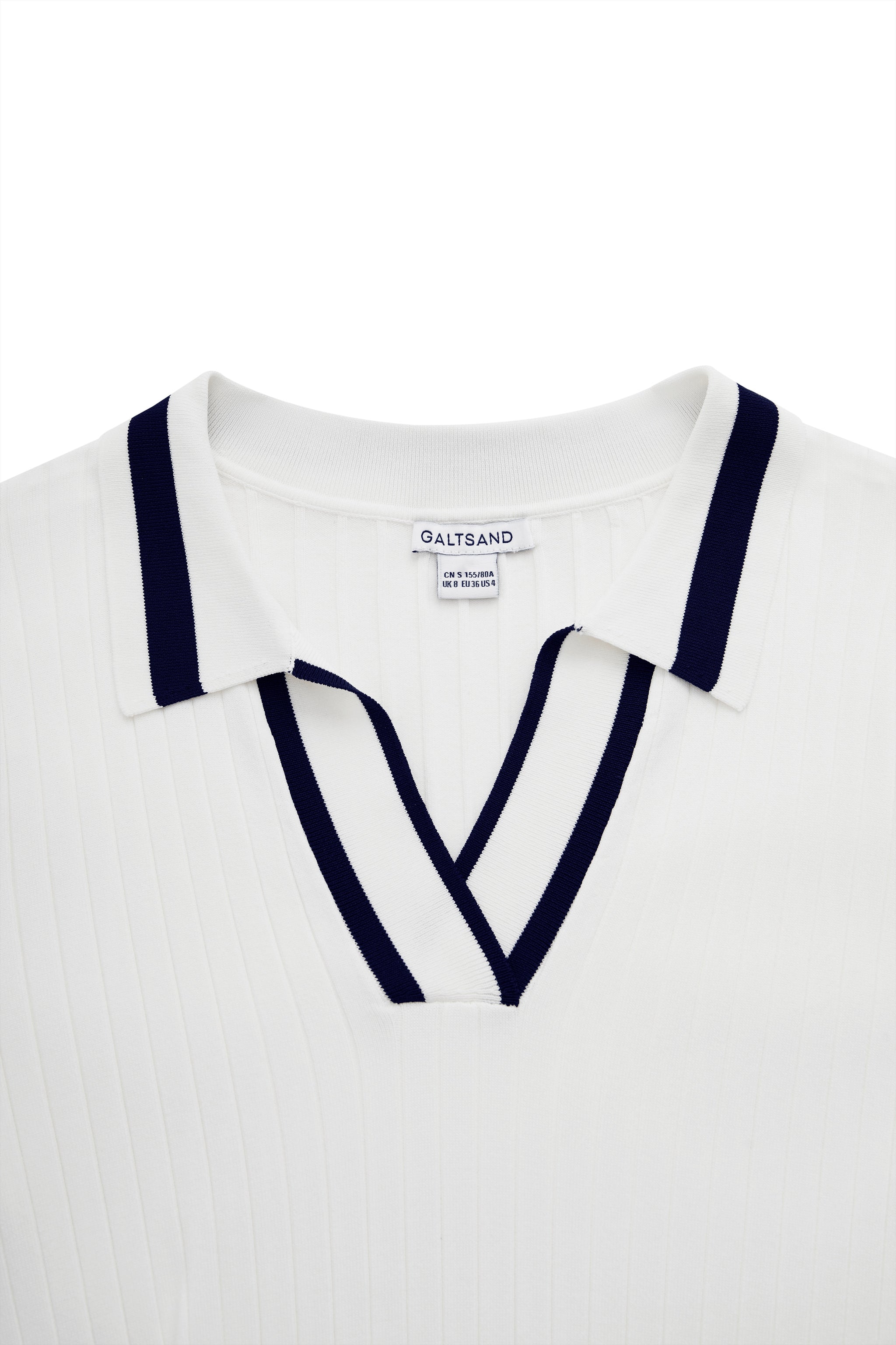 Galtsand White Knit Polo