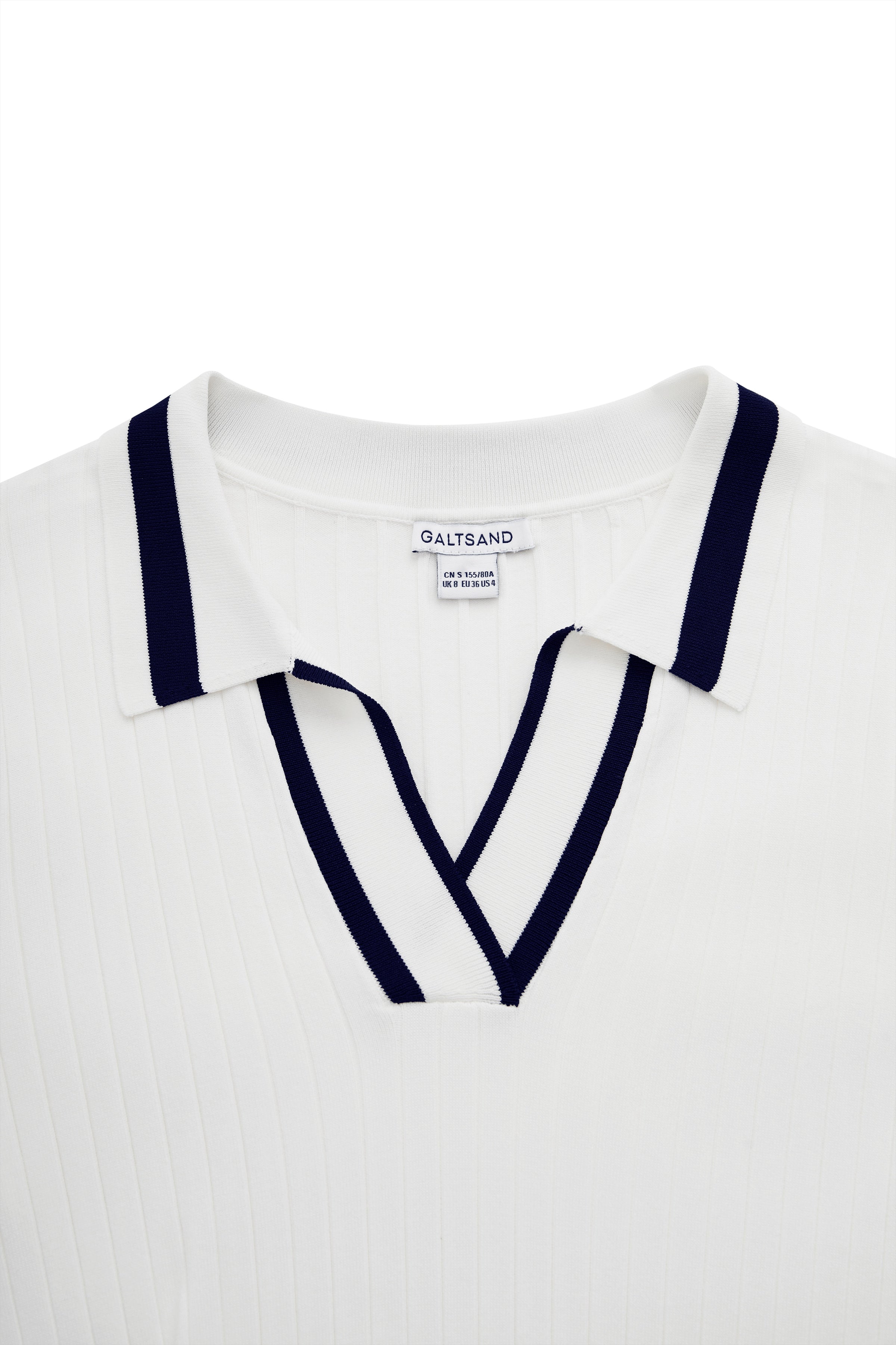 Galtsand White Knit Polo