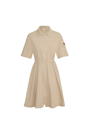 Savannah Quarter Zip Pique Collared Dress