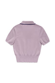 Cashmere Polo Knit Crop Top Shirt