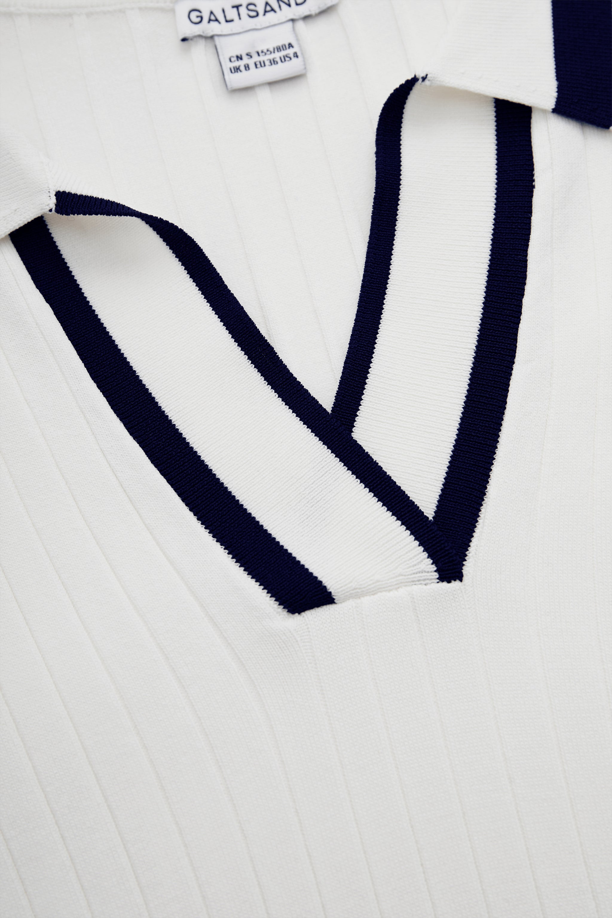 Galtsand White Knit Polo