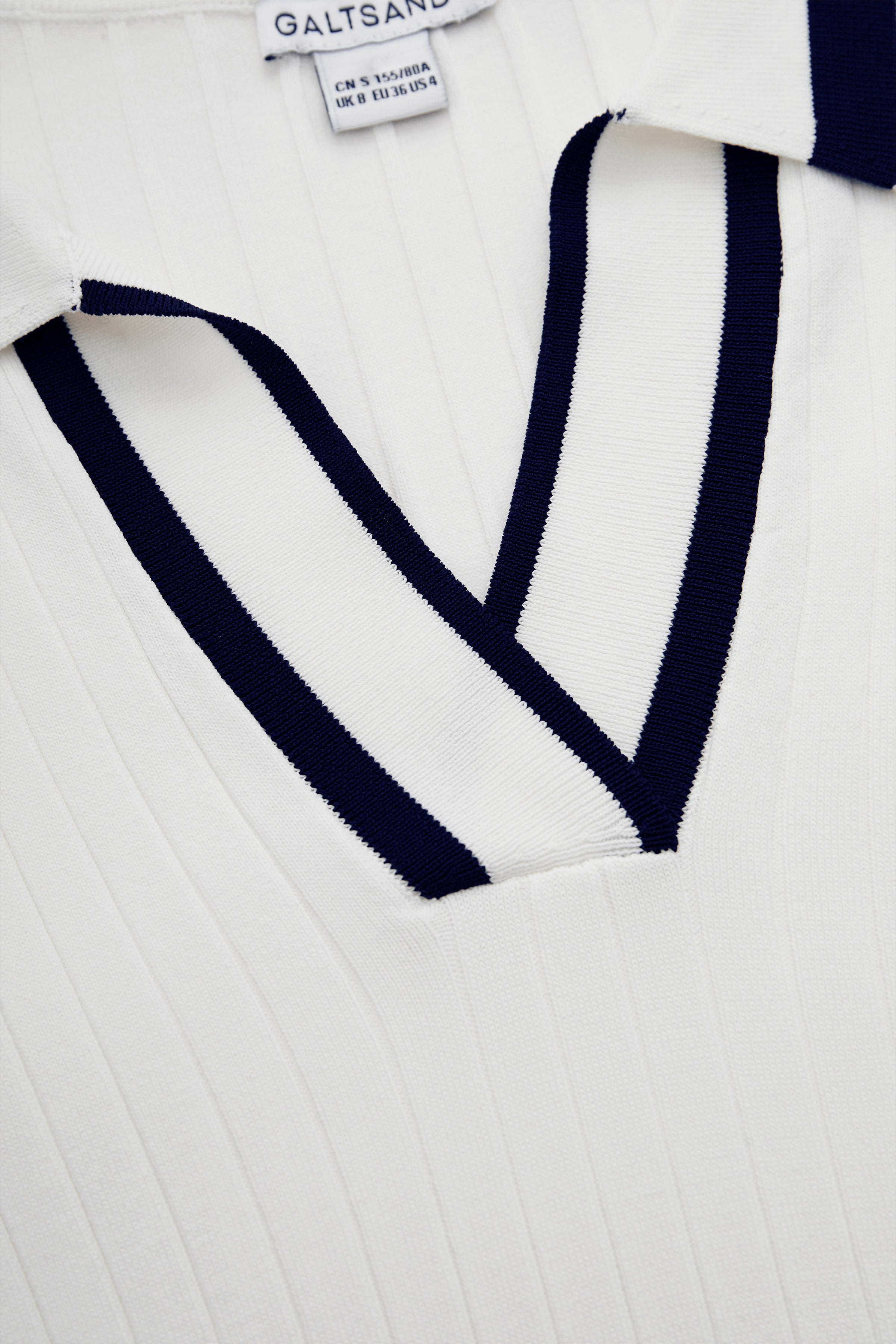 Galtsand White Knit Polo