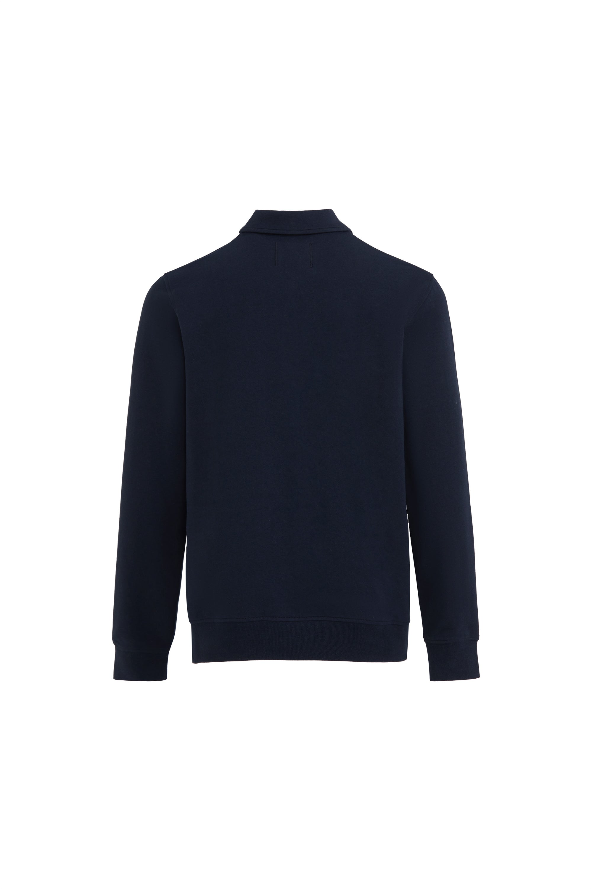 French Terry Shirt Collar Quarter Zip