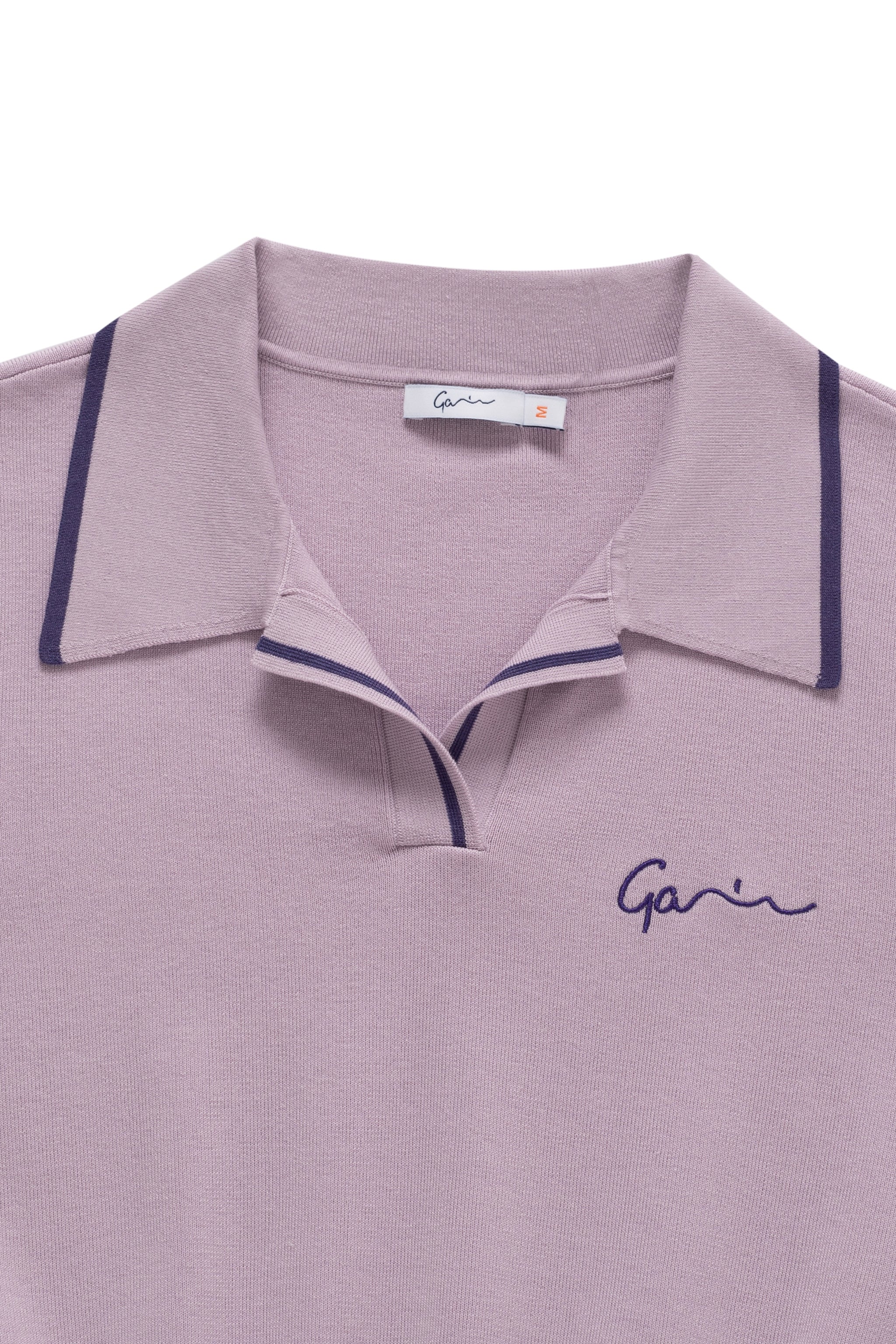Cashmere Polo Knit Crop Top Shirt