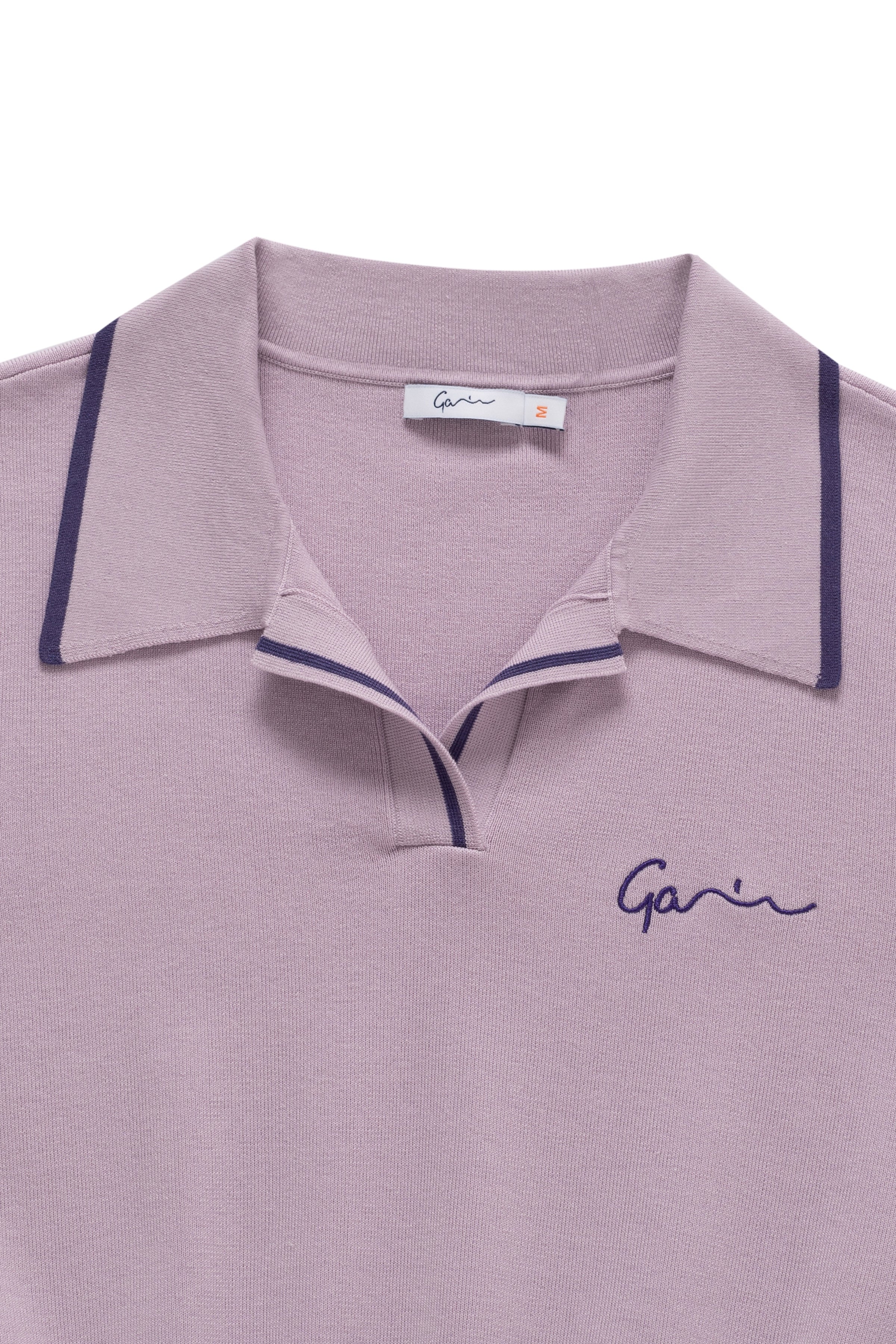 Cashmere Polo Knit Crop Top Shirt