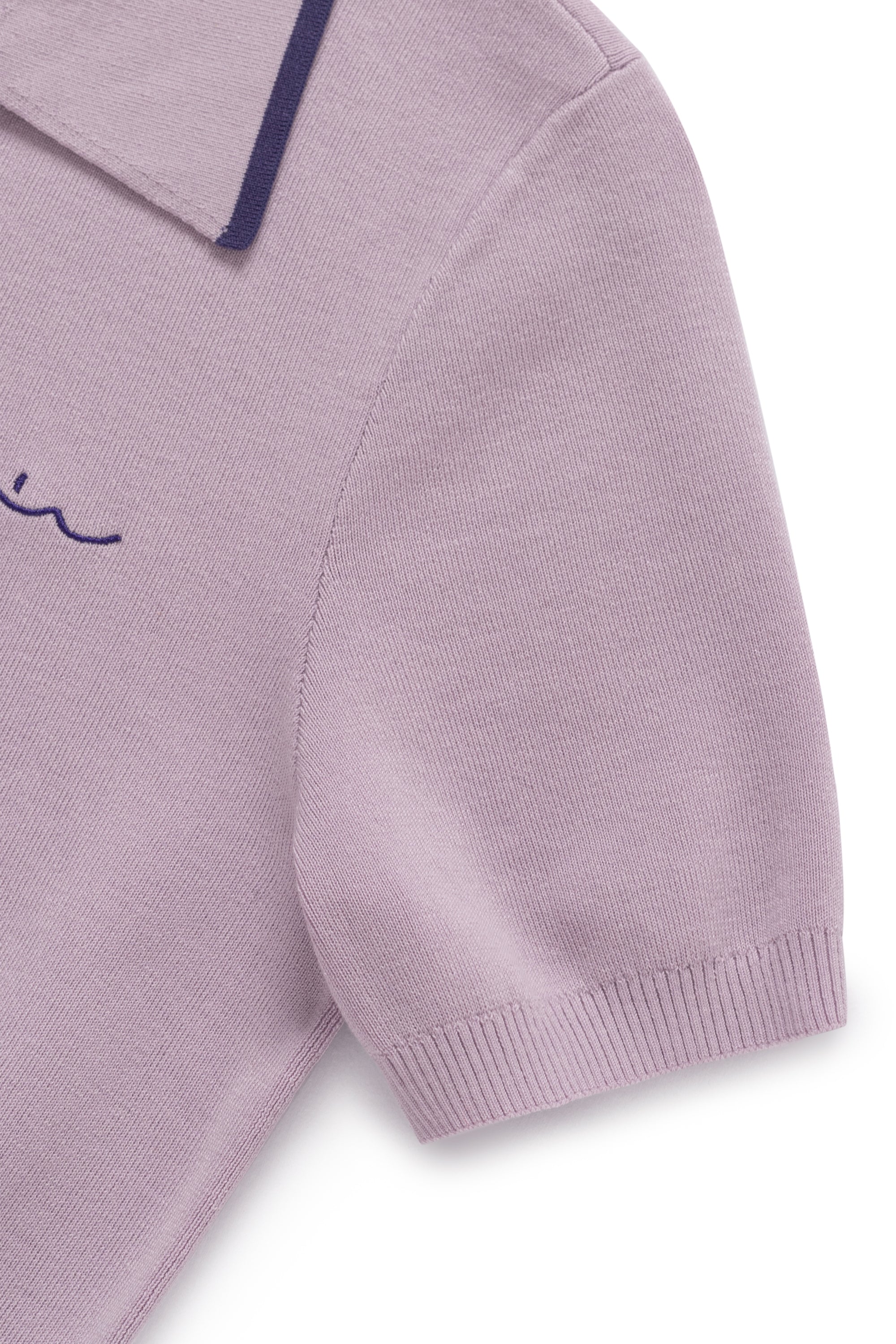 Cashmere Polo Knit Crop Top Shirt