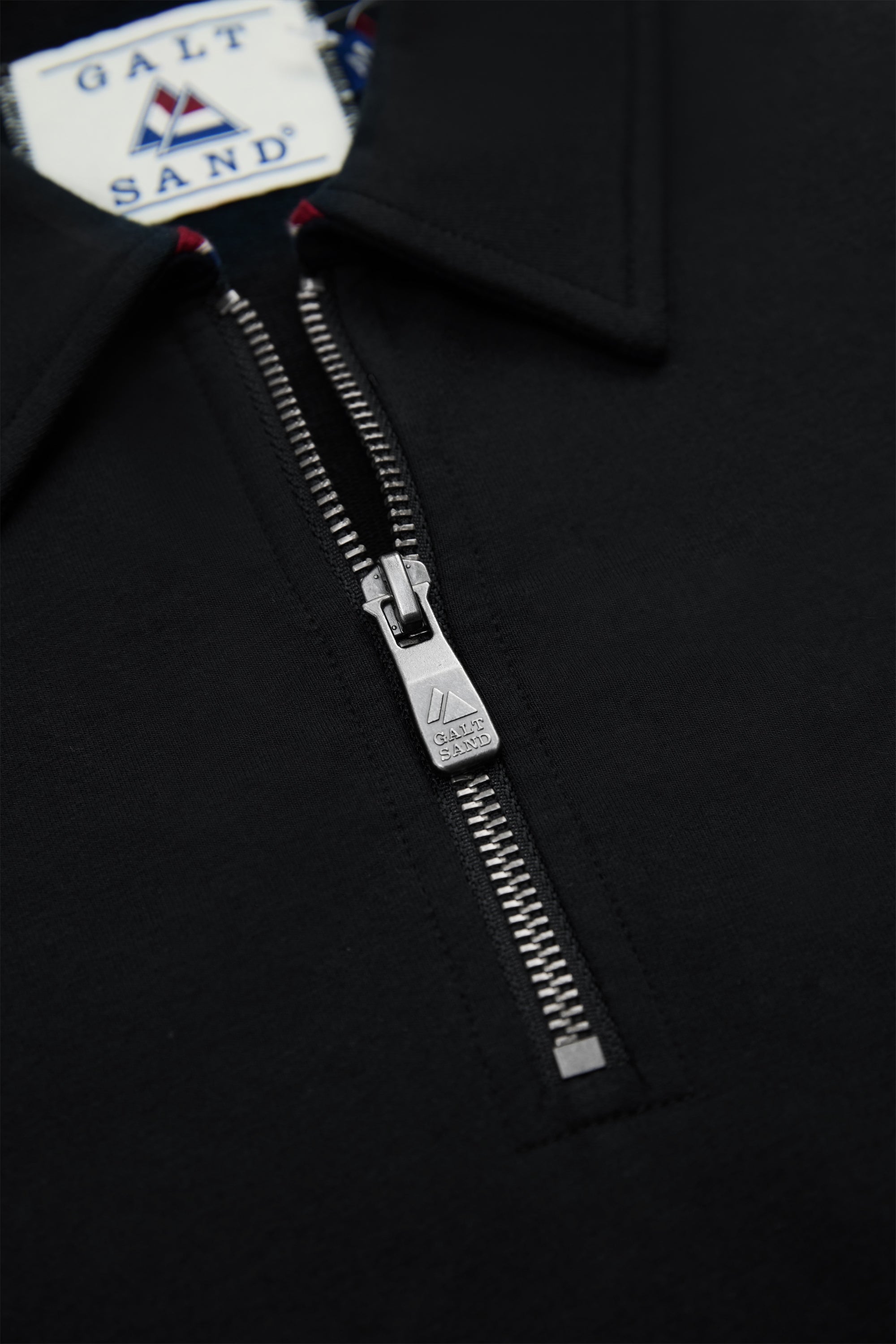 French Terry Shirt Collar Quarter Zip