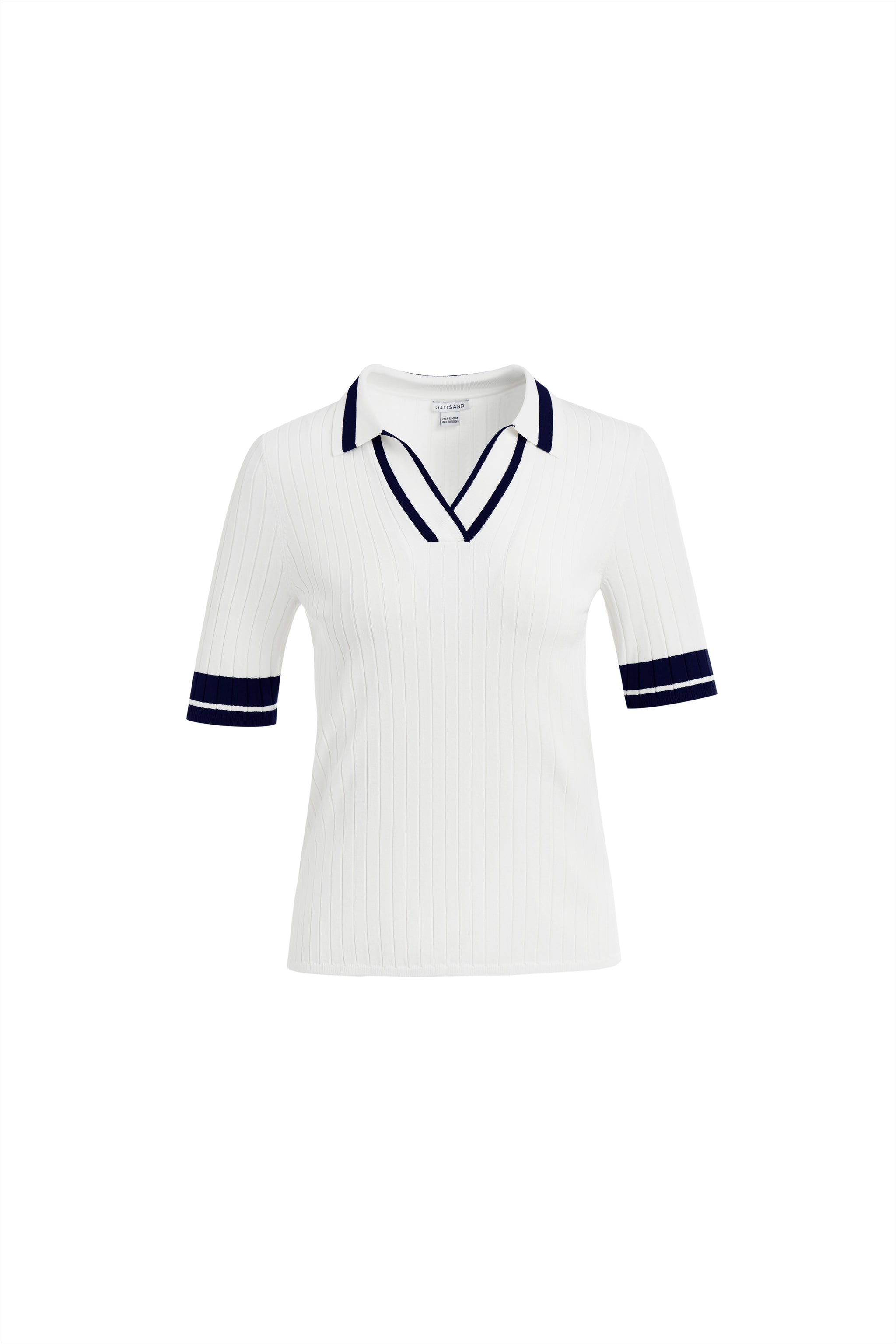 Galtsand White Knit Polo