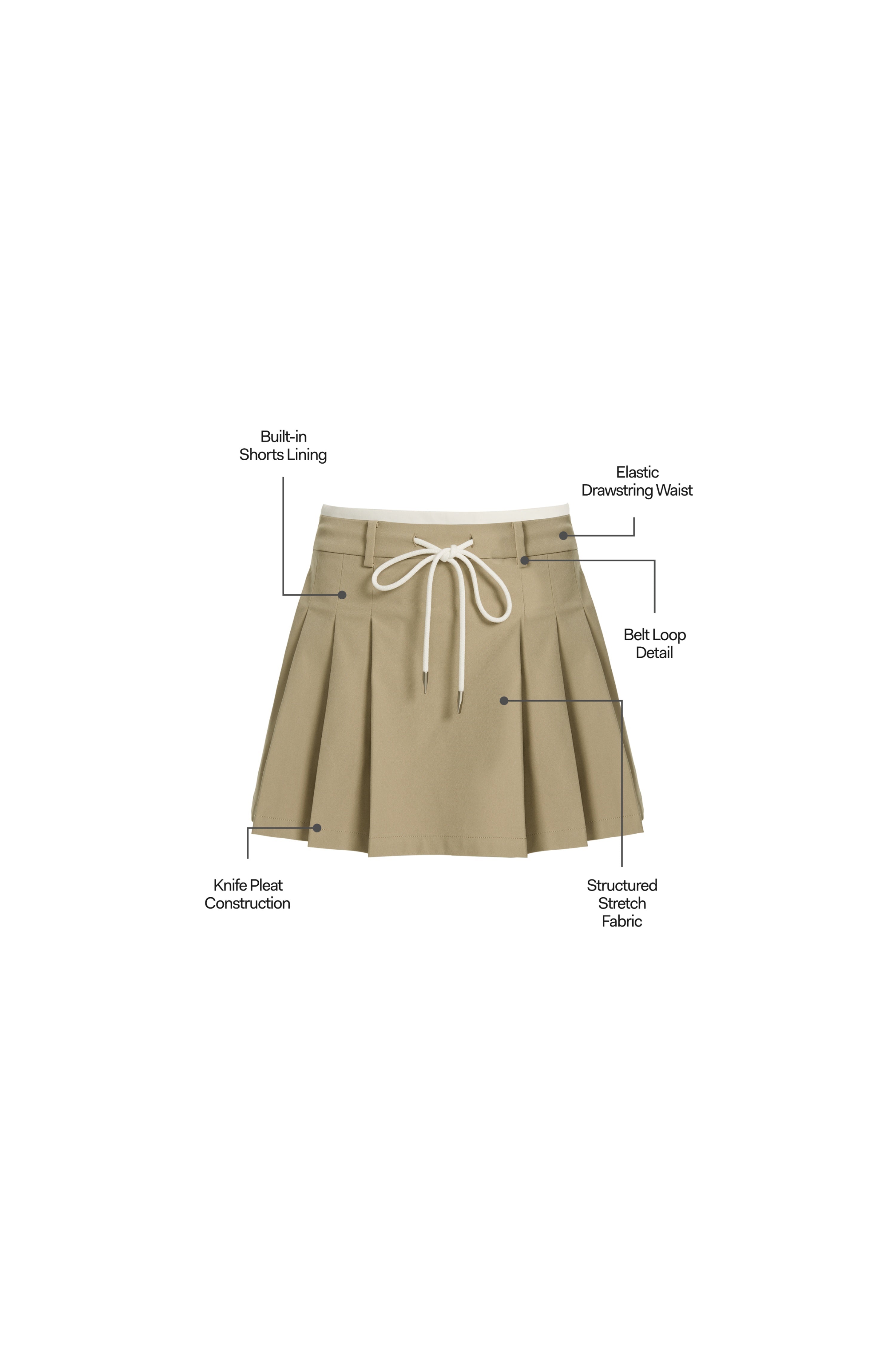 Soda Pop Pleated Drawstring Mini Skirt – Galtsand