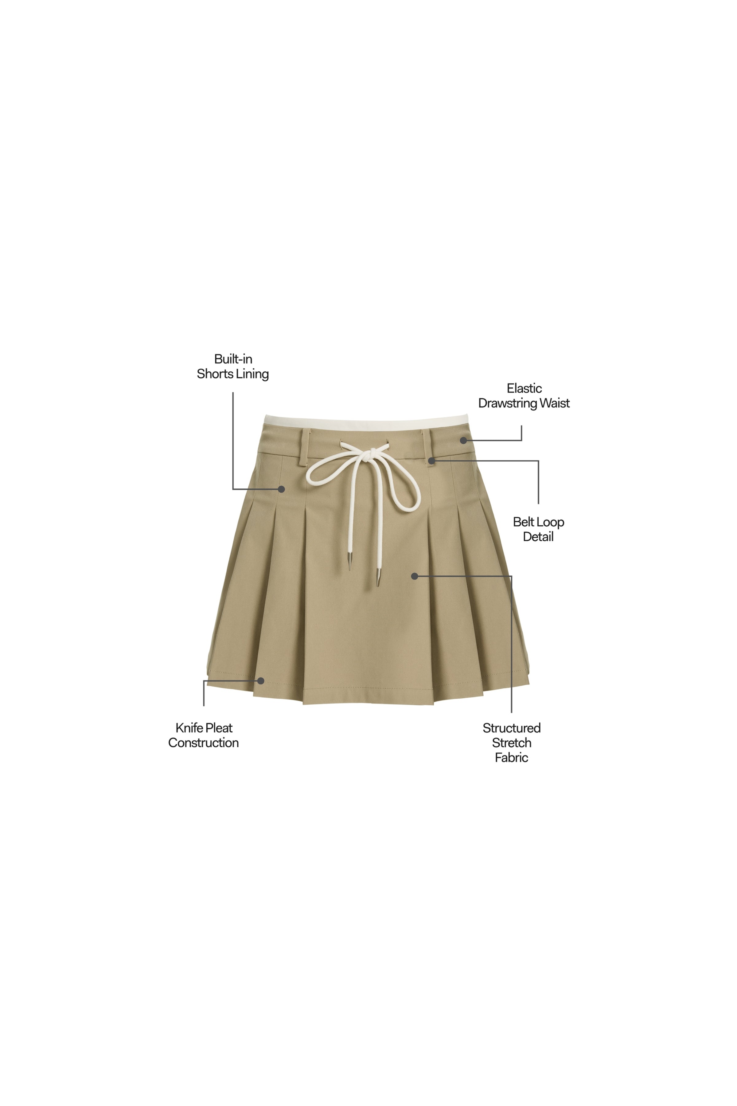 Galtsand Soda Pop Pleated Drawstring Mini Skirt