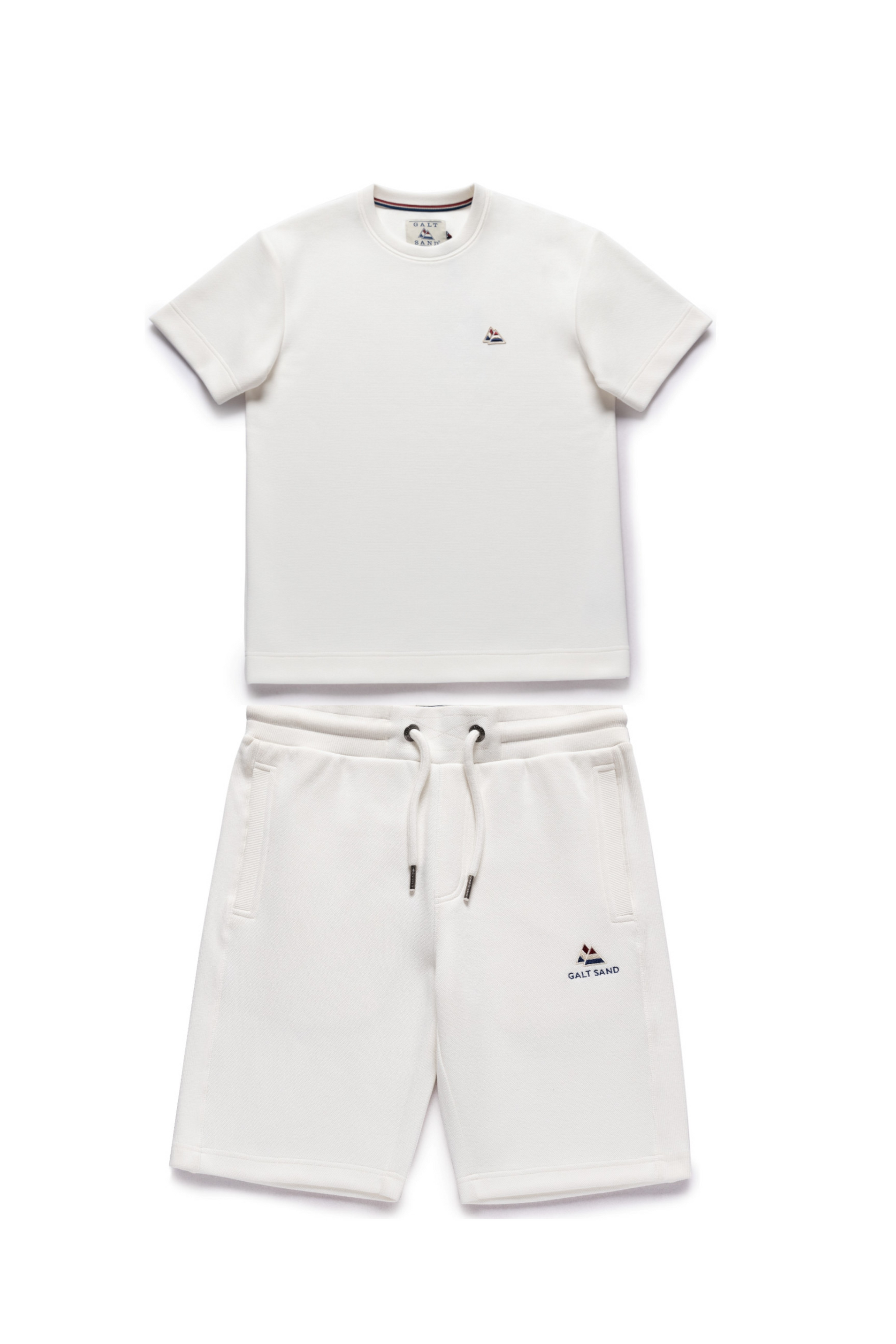 Galtsand Pique Short Set in White