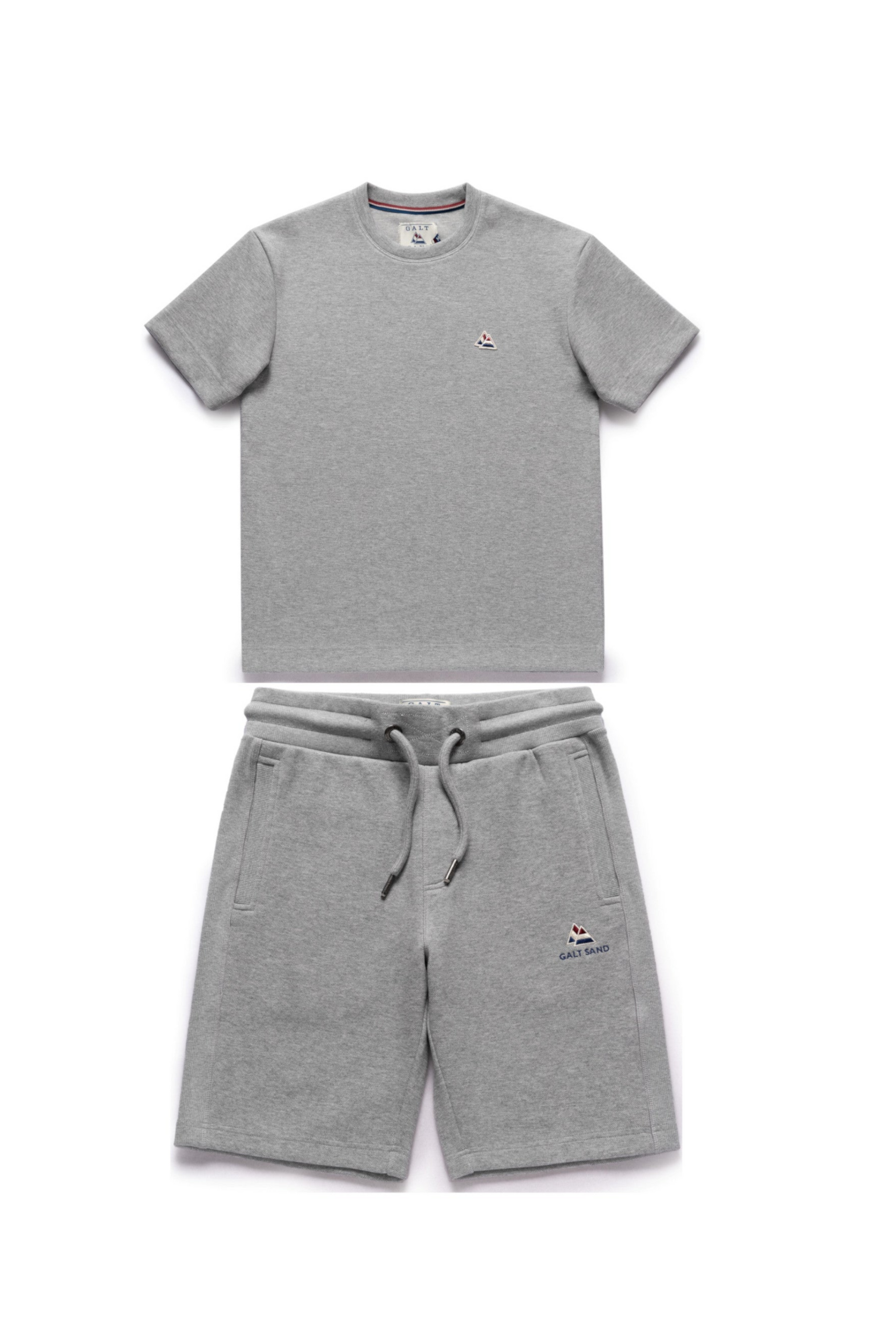 Galtsand Pique Short Set in Silver Melange