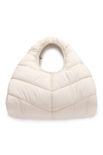Half Moon Crescent Quilted Oversize Bag in Winter White