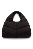 Half Moon Crescent Quilted Oversize Bag in Black