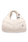 Half Moon Crescent Quilted Oversize Bag in Winter White