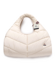 Half Moon Crescent Quilted Oversize Bag in Winter White