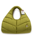 Half Moon Quilted Oversize Bag in Avocado
