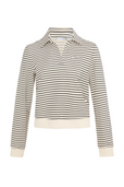 Adeline Button-less Placket Striped Sweater
